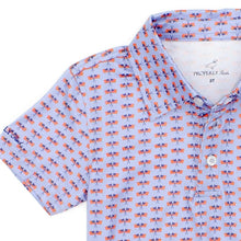 Load image into Gallery viewer, PROPERLY TIED BOY'S INLET POLO-FREEDOM FLAG