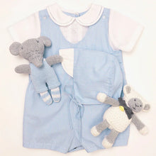 Load image into Gallery viewer, BLUE CHECK ROMPER W/HAT