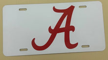 Load image into Gallery viewer, WHITE METAL SCRIP 'A' LICENSE PLATE