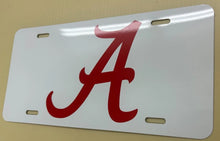 Load image into Gallery viewer, WHITE METAL SCRIP 'A' LICENSE PLATE