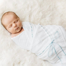 Load image into Gallery viewer, HEIRLOOM POINTELLE KNIT BLANKET - BLUE