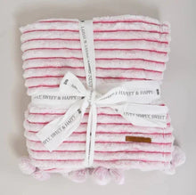 Load image into Gallery viewer, LUXE POM POM BLANKET-CANDY