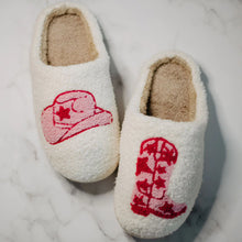 Load image into Gallery viewer, BOOT & COWGIRL HAT SLIPPERS