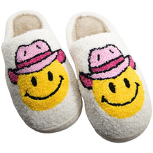 Load image into Gallery viewer, COWBOY SMILEY FACE SLIPPERS