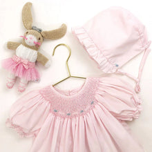 Load image into Gallery viewer, PINK ROSETTE DRESS/BONNET