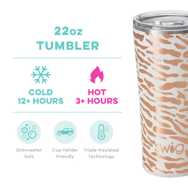 Swig Life Tumbler - Coral Insulated Stainless Steel - 32oz - Dishwasher Safe with A Non-Slip Base