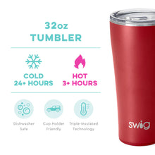 Load image into Gallery viewer, SWIG 32 OZ TUMBLER STAINLESS STEEL INSULATED TUMBLER - CRIMSON