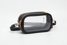 Load image into Gallery viewer, CLEAR GAME DAY DOUBLE ZIP STYLE BAG - BLACK
