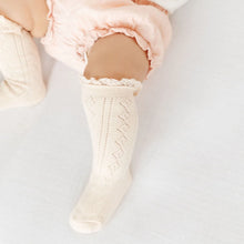 Load image into Gallery viewer, VANILLA FANCY LACE KNEE HIGH SOCKS