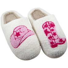 Load image into Gallery viewer, BOOT & COWGIRL HAT SLIPPERS