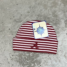 Load image into Gallery viewer, ALABAMA SCRIPT "A" NEWBORN STRIPED KNIT CAP