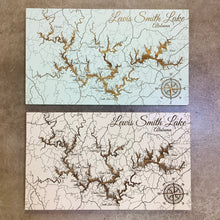 Load image into Gallery viewer, SEAGLASS SMITH LAKE LASER CUT MAP 11¼" X 19"