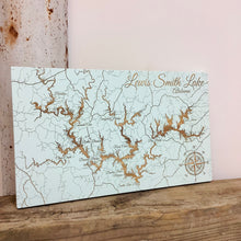 Load image into Gallery viewer, SEAGLASS SMITH LAKE LASER CUT MAP 11¼" X 19"