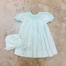 Load image into Gallery viewer, MIA MINT SMOCKED DRESS - NB