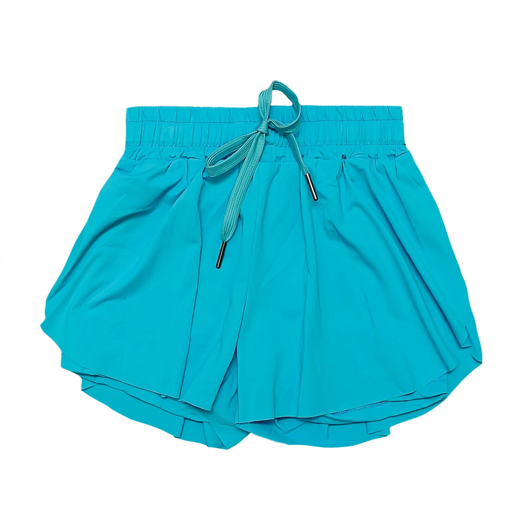 BRIGHT BLUE BUTTERFLY SHORTS - ADULT