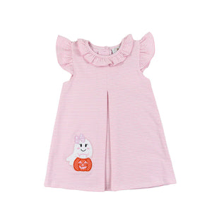APPLIQUE GHOST AND GHOULS PENNY PLEAT DRESS