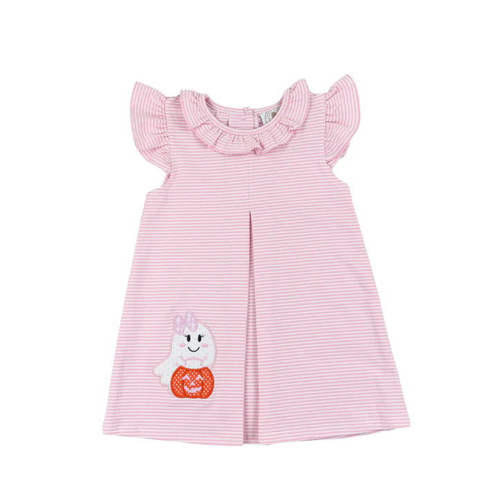 APPLIQUE GHOST AND GHOULS PENNY PLEAT DRESS