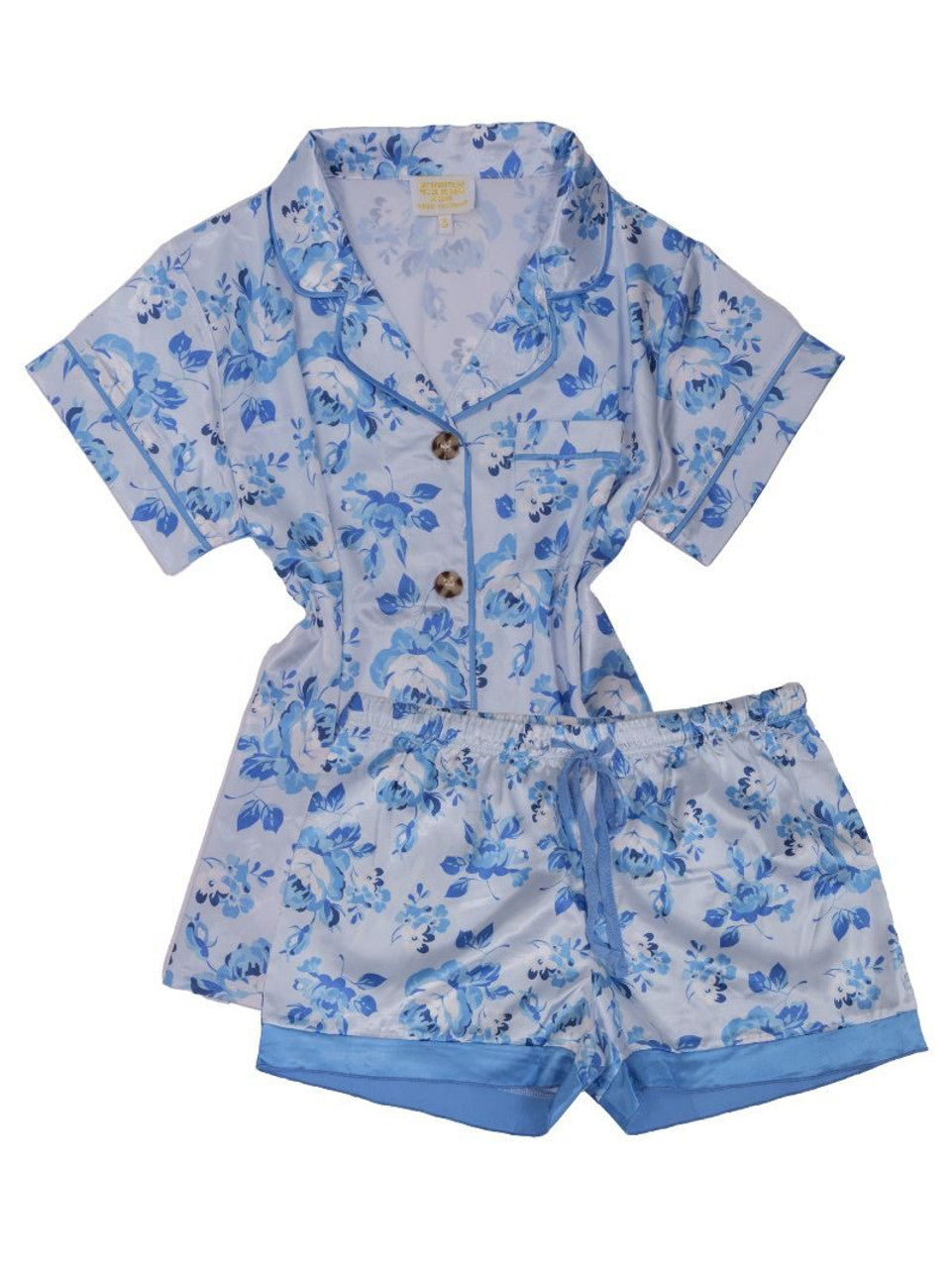 BLUE FLOWER SILK LOUNGE SET