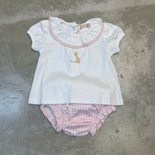 Load image into Gallery viewer, GIRLS TEE AND PRINTED DIAPER COVER SET - TINY GIRAFFE
