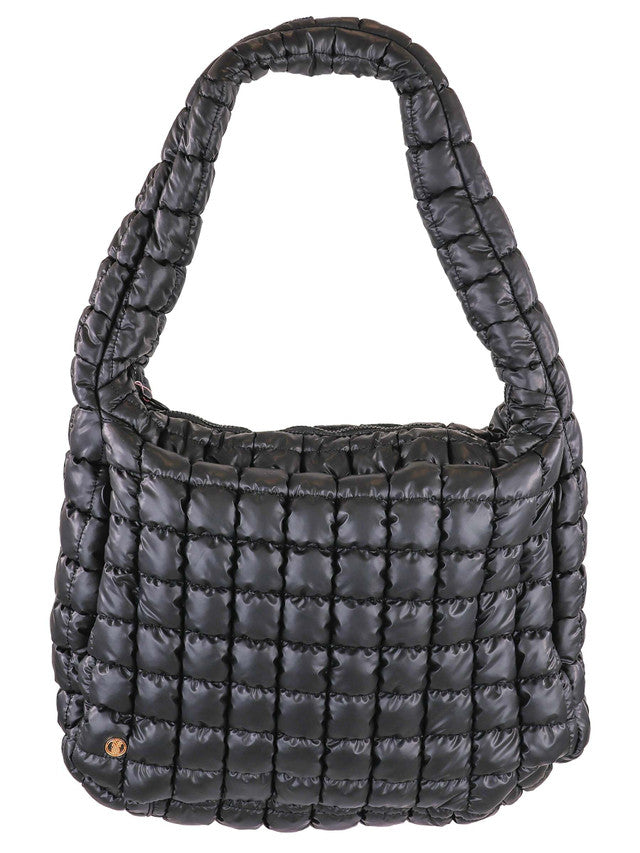 PUFFY BLACK HOBO BAG