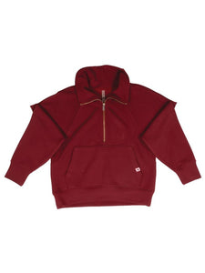 HALF ZIP RAGLAND - BORDEAUX