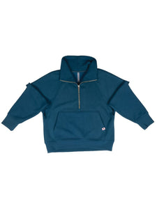 HALF ZIP RAGLAND - PEACOCK