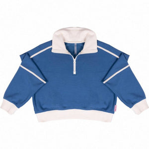SLOAN CONTRAST 1/4 ZIP - DARK BLUE