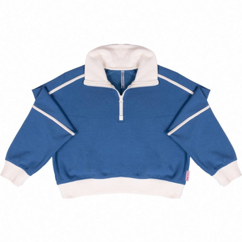 SLOAN CONTRAST 1/4 ZIP - DARK BLUE