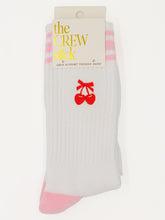 Load image into Gallery viewer, CHERRY EMBROIDERY CREW SOCK
