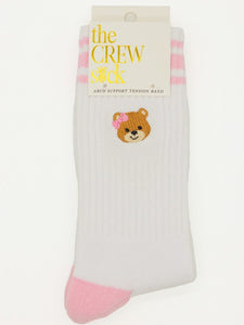 BEAR EMBROIDERY CREW SOCK