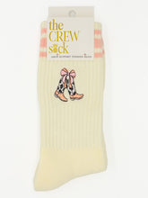 Load image into Gallery viewer, BOOT EMBROIDERY CREW SOCK
