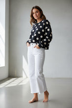 Load image into Gallery viewer, LOUNGE CREW NECK PULLOVER - BLACK POLKA DOT
