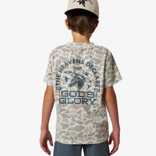 Load image into Gallery viewer, YOUTH BURLEBO VINTAGE WASH TEE - GOD'S GLORY- CLASSIC DEER CAMO
