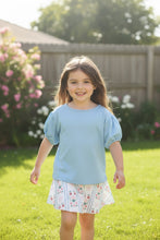 Load image into Gallery viewer, HARBOR BLUE PUFF SLEEVE TOP
