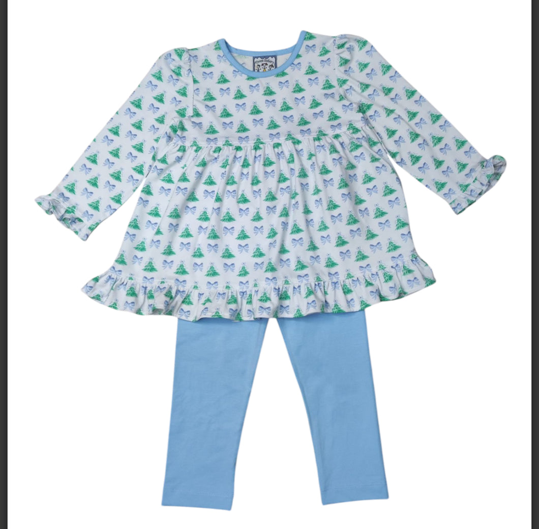 CHRISTMAS TREE & BOWS LEGGING SET