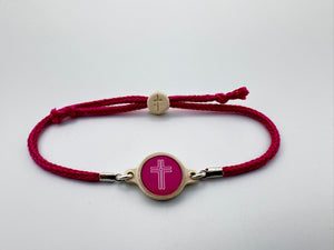 TAP TO PRAY™ SURVIVOR SERIES HANDMADE BRACELET - DRAGONFRUIT + CROSS