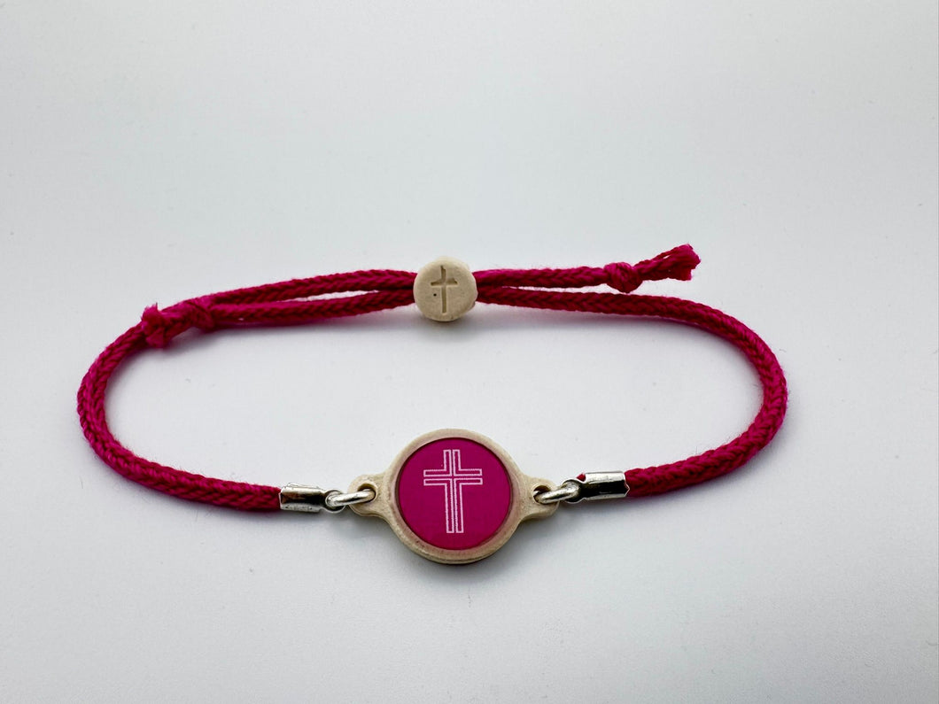 TAP TO PRAY™ SURVIVOR SERIES HANDMADE BRACELET - DRAGONFRUIT + CROSS