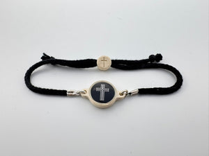 TAP TO PRAY™ SURVIVOR SERIES HANDMADE BRACELET - ONYX + CROSS