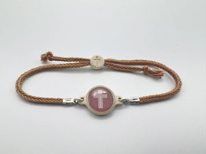 TAP TO PRAY™ SURVIVOR SERIES HANDMADE BRACELET - MOCHA + CROSS