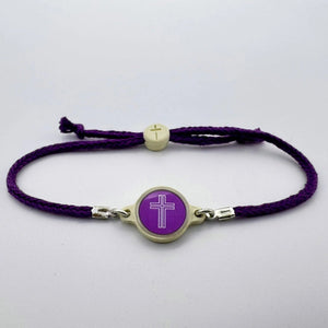 TAP TO PRAY™ SURVIVOR SERIES HANDMADE BRACELET - AMETHYST + CROSS