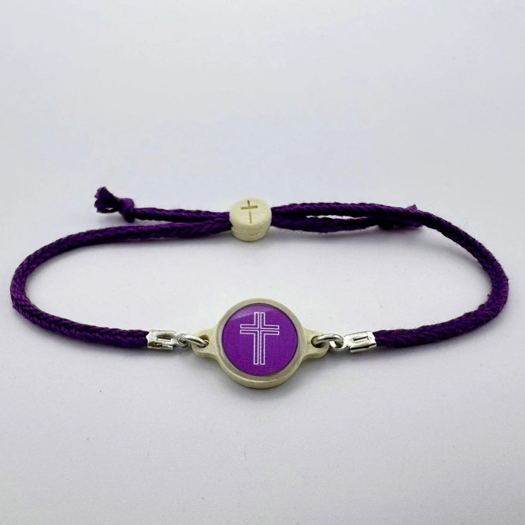 TAP TO PRAY™ SURVIVOR SERIES HANDMADE BRACELET - AMETHYST + CROSS