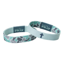 Load image into Gallery viewer, TAP TO PRAY™ WRISTBANDS - RIVER ROCK CAMO MINT
