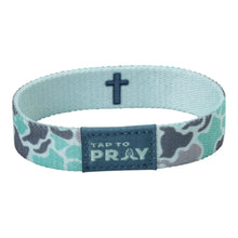 Load image into Gallery viewer, TAP TO PRAY™ WRISTBANDS - RIVER ROCK CAMO MINT
