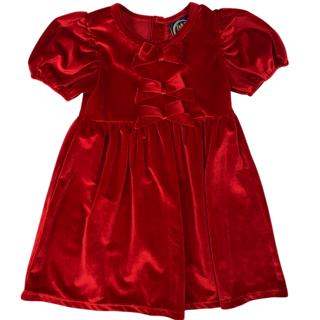 CHELSEA BOW DRESS - RED