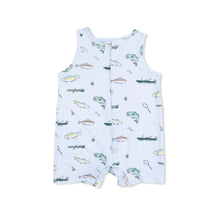 Load image into Gallery viewer, FISHING SLEEVELESS SHORTIE ROMPER
