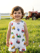 Load image into Gallery viewer, TRACTOR FRIENDS SLEEVELESS SHORTIE ROMPER
