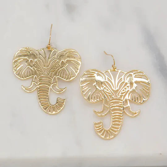 ELPHANT FACE GAMEDAY GOLD EARRING