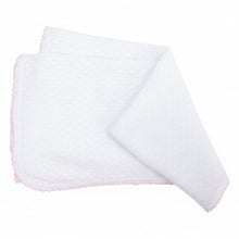 Load image into Gallery viewer, SWADDLE BLANKET-WHITE w/PINK
