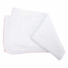 Load image into Gallery viewer, SWADDLE BLANKET-WHITE w/PINK
