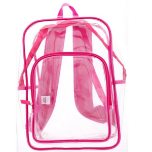 KIDS HOT PINK CLEAR BACKPACK